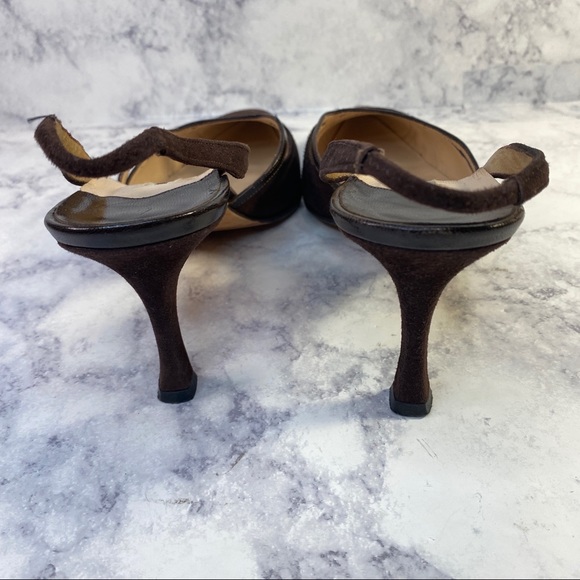 Manolo Blahnik Suede Slingback Heels 39.5 - Picture 6 of 10
